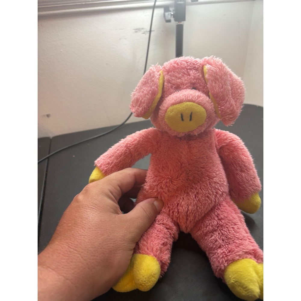 Ganz Oinker Pink Pig Plush Stuffed Animal Yellow Accents H2744 10 inch